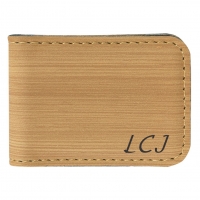 Personalized Men's Bamboo Leatherette Money Clip