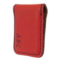 Personalized Men's Red leatherette Money Clip