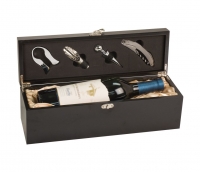 Personalized Black Finish Single Wine Gift Box