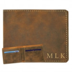 Personalized Rustic Leatherette Men's Bi-fold Wallet
